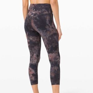 lululemon Align High Rise Crop Diamond Dye Graphite Grey Pink Pastel